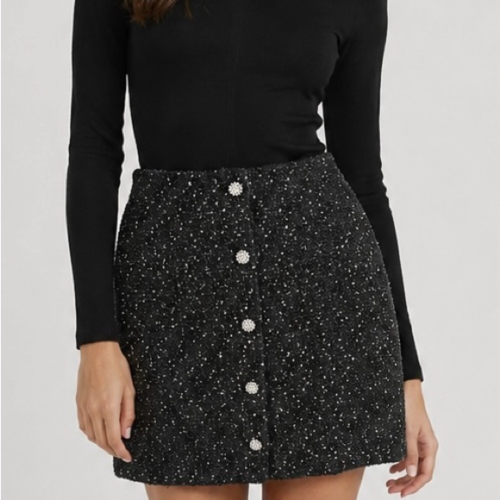 Express Black Shimmer Skirt